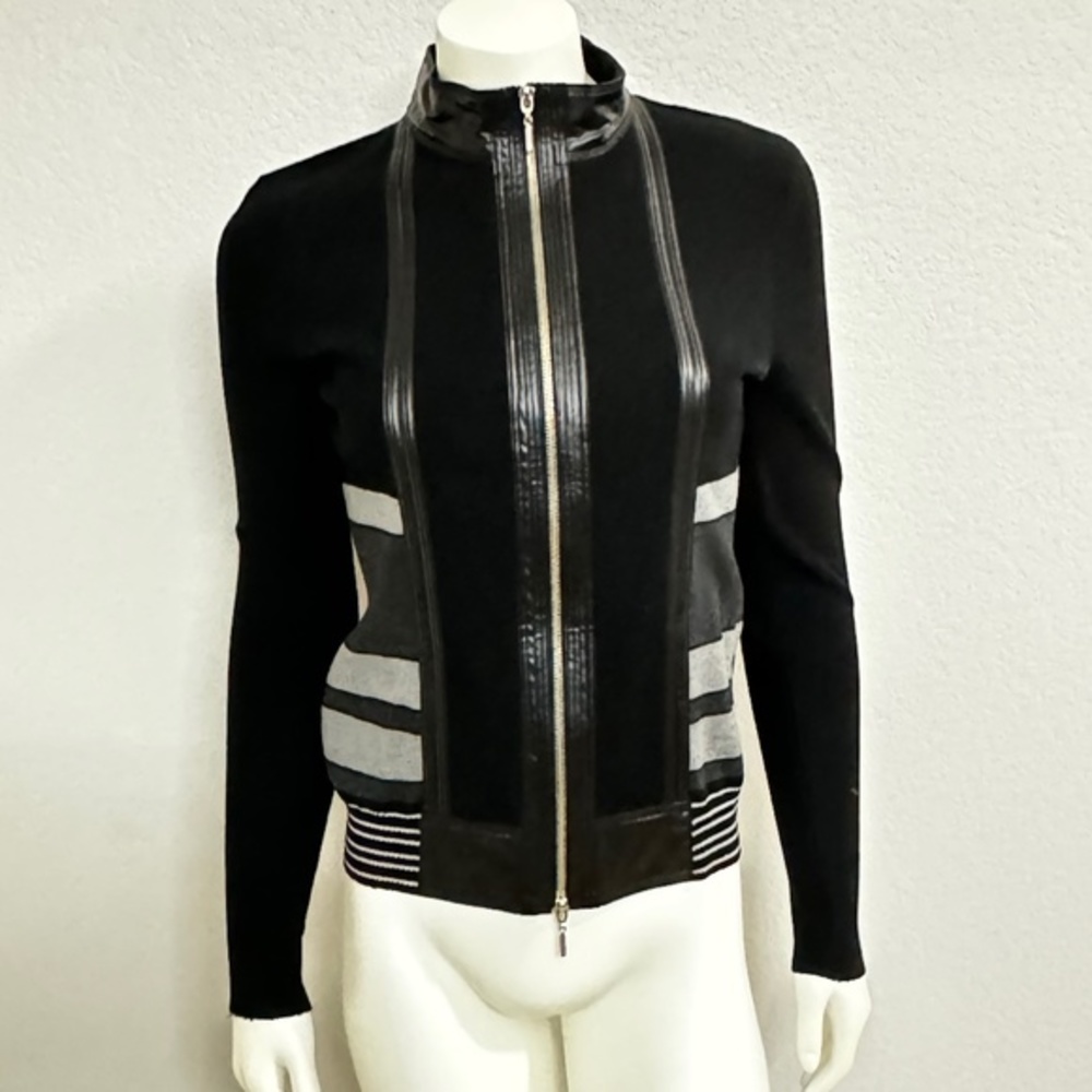 Vintage Silk Black and Gray Sweater